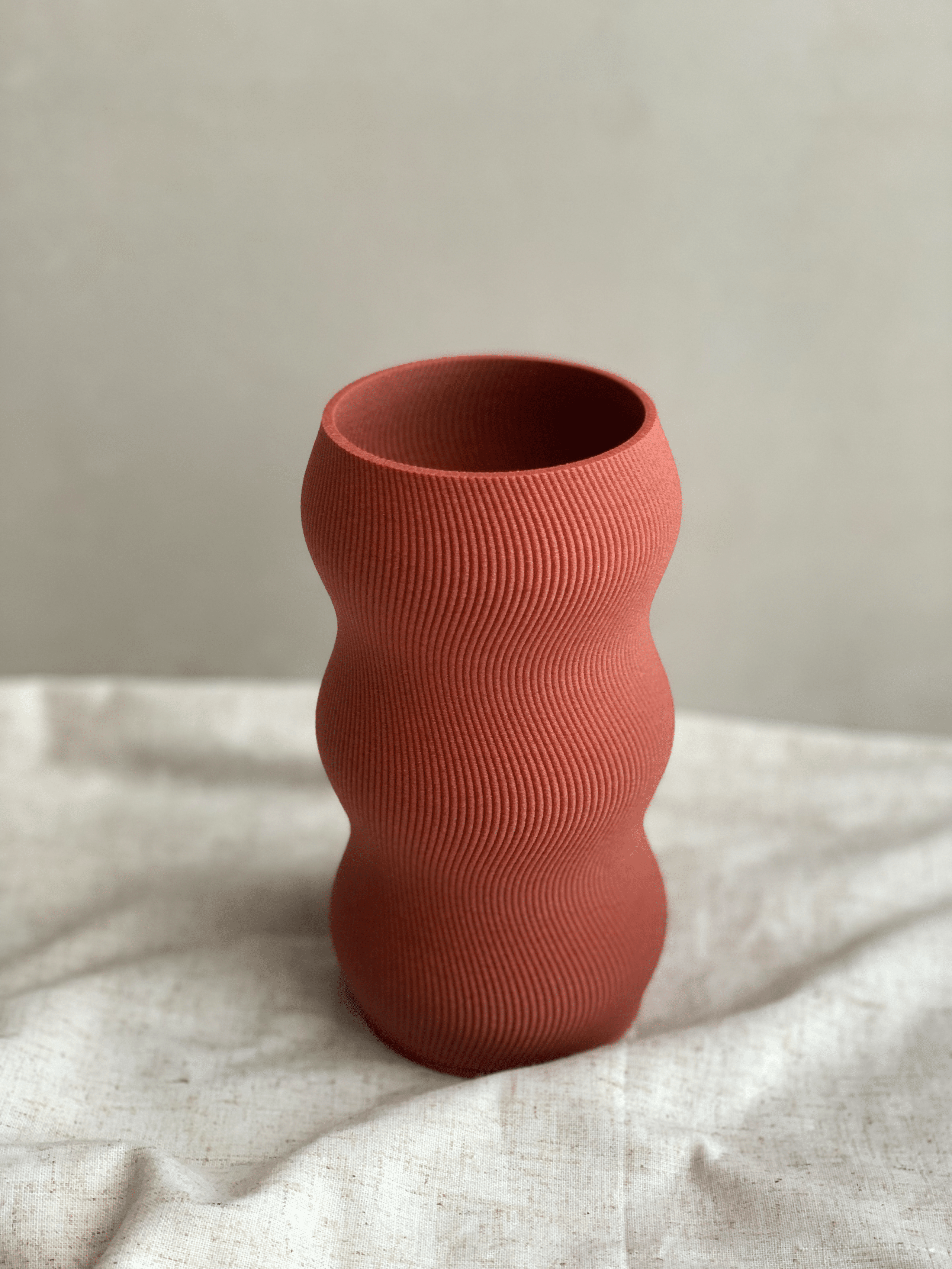 Jarron impreso en 3d_granate_terracota