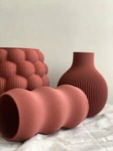 Jarron impreso en 3d_granate_terracota