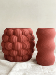 Jarrón de diseño impresion3d_terracota_granate