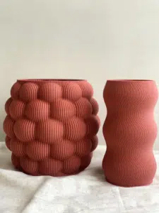 Jarrón de diseño impresion3d_terracota_granate